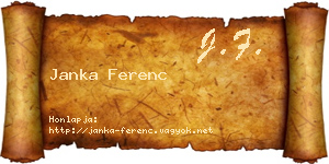 Janka Ferenc névjegykártya