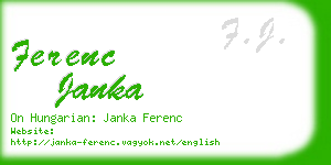 ferenc janka business card